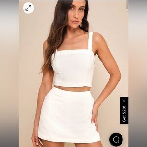 White two piece skort set!